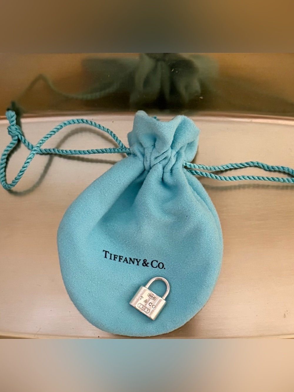 Tiffany & Co. Silver 1837 Padlock/Lock Charm Pendant, 15.5” Necklace & Pouch - Picture 3 of 9